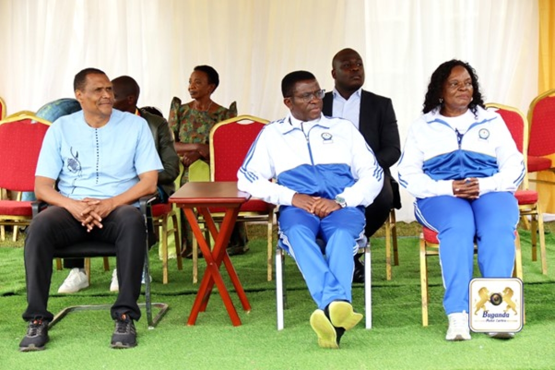 From the left: Omukungu Edger Watson, the chief guest; the Katikkiro in the middle; and his wife From the left: Omukungu Edger Watson, the chief guest; the Katikkiro in the middle; and his wife